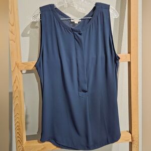 LOFT Sleeveless Navy Blouse